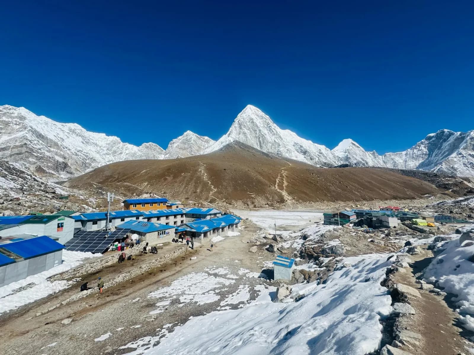 Gorakshep with Kala Patthar and Mt. Pumori